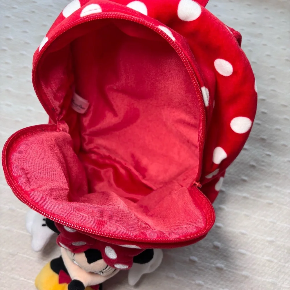 Disney Parks Original Minnie Mouse Red Backpack And Doll